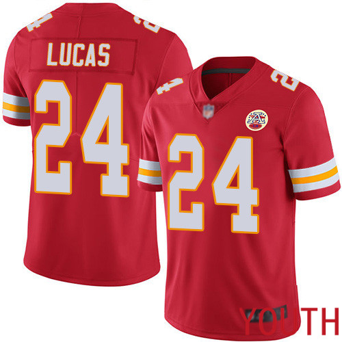 Youth Kansas City Chiefs #24 Lucas Jordan Red Team Color Vapor Untouchable Limited Player Football Nike NFL Jersey